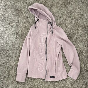 Calvin Klein Soft Pink Zip-Up Fleece Hoodie